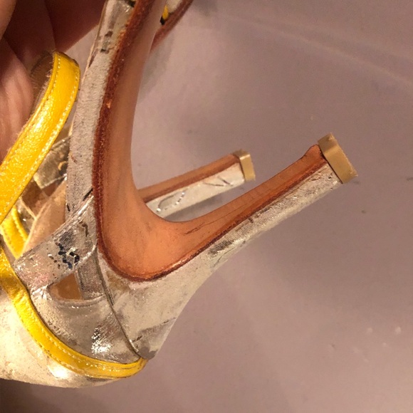 Real Tango shoes Aurora Lubiz silver yellow Hand Made in Buenos Aires 34 4 - Picture 8 of 10